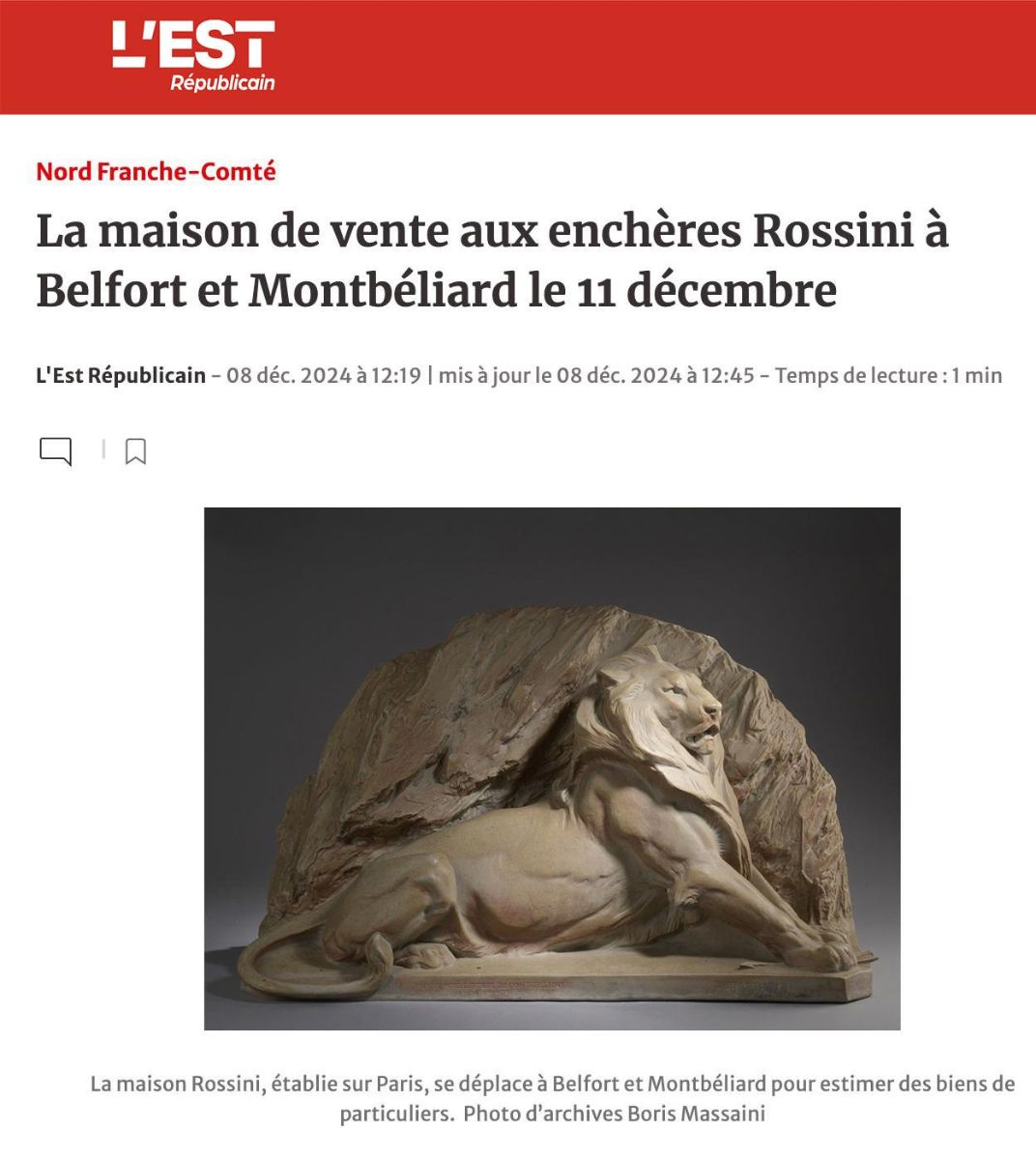 Article Est Républicain – Rossini